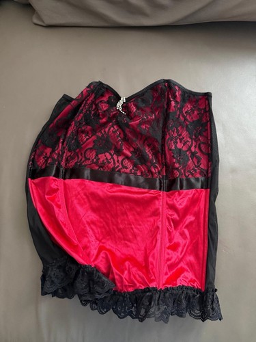Corset black red 4xl - corset, xl-4xl