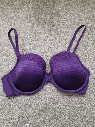 Purple satin bra 32d - purple,